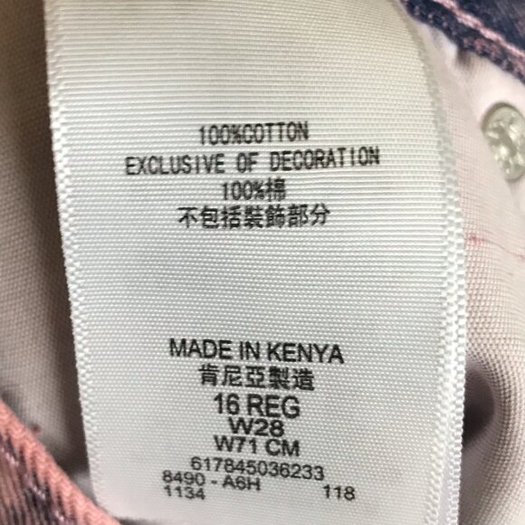 Levis Shorts Kids Size 16 Pink Regular 511 Slim Cut Off Denim Dyed - Picture 6 of 6